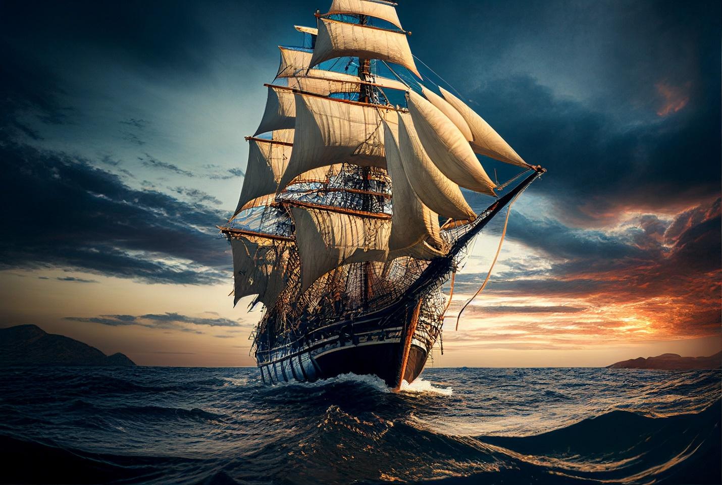 Photo of sailing ship.